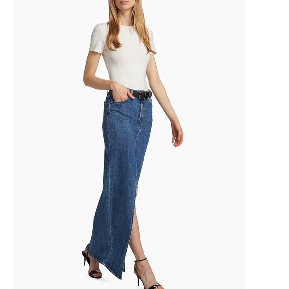 3x1 Dresses & Skirts - 3x1 Elizabella Denim Maxi Skirt Blue High Rise Front Slit Made in Italy Size 28